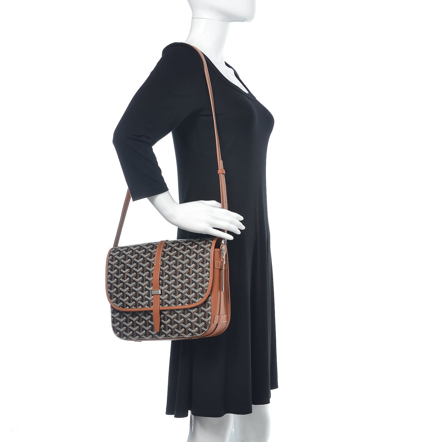 Goyardine Belvedere II MM Messenger Bag Black Gold