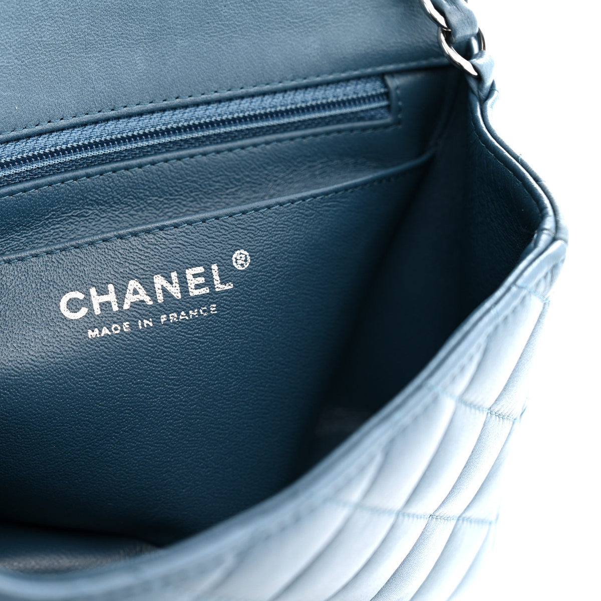 Lambskin Quilted Mini Square Flap Blue