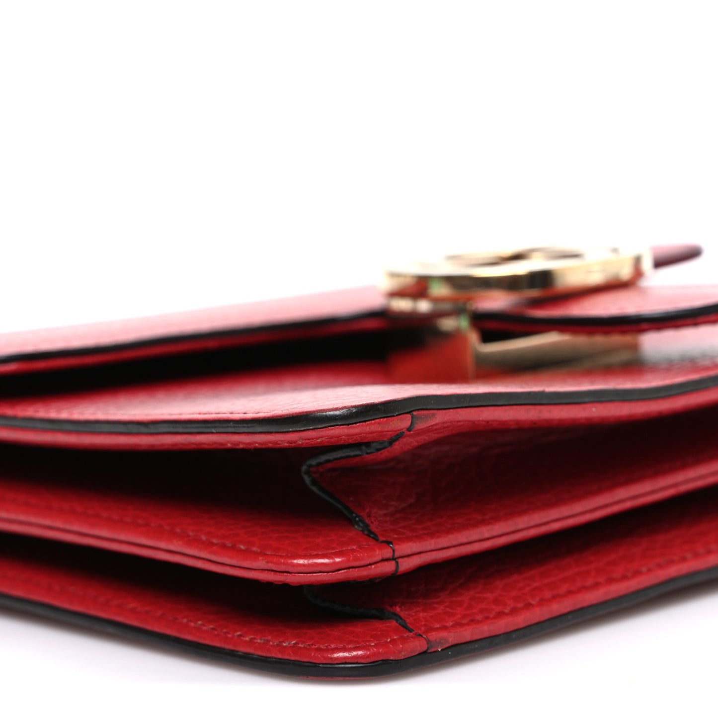 Dollar Calfskin Small Interlocking G Shoulder Bag Red