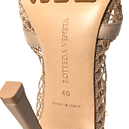 Bottega Veneta Mesh Calfskin Chain Stretch Pumps 40 Beige 6 of 7