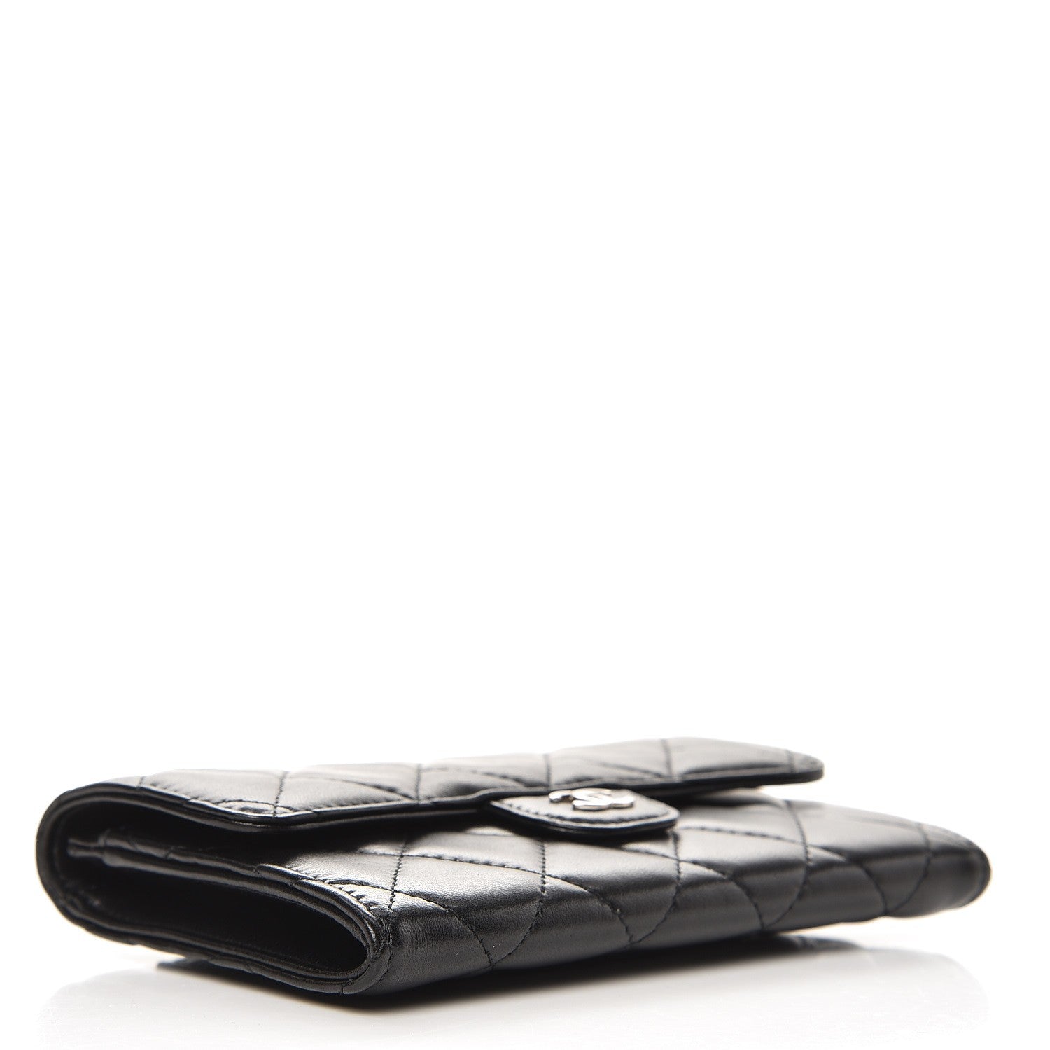 Chanel Lambskin Quilted Small Flap Wallet Black 4 of 10