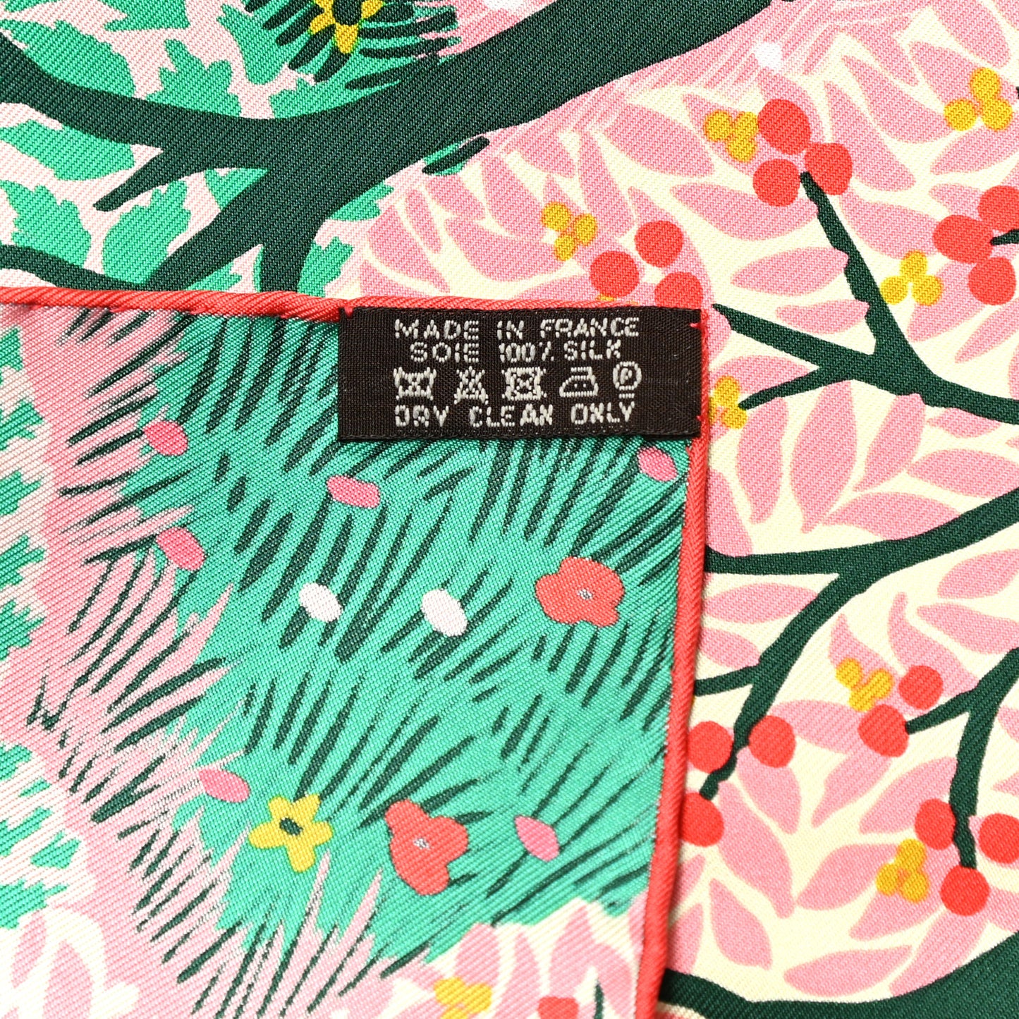 Silk Jersey Dans Un Jardin Anglais Pocket Square Rouge Vert Rose