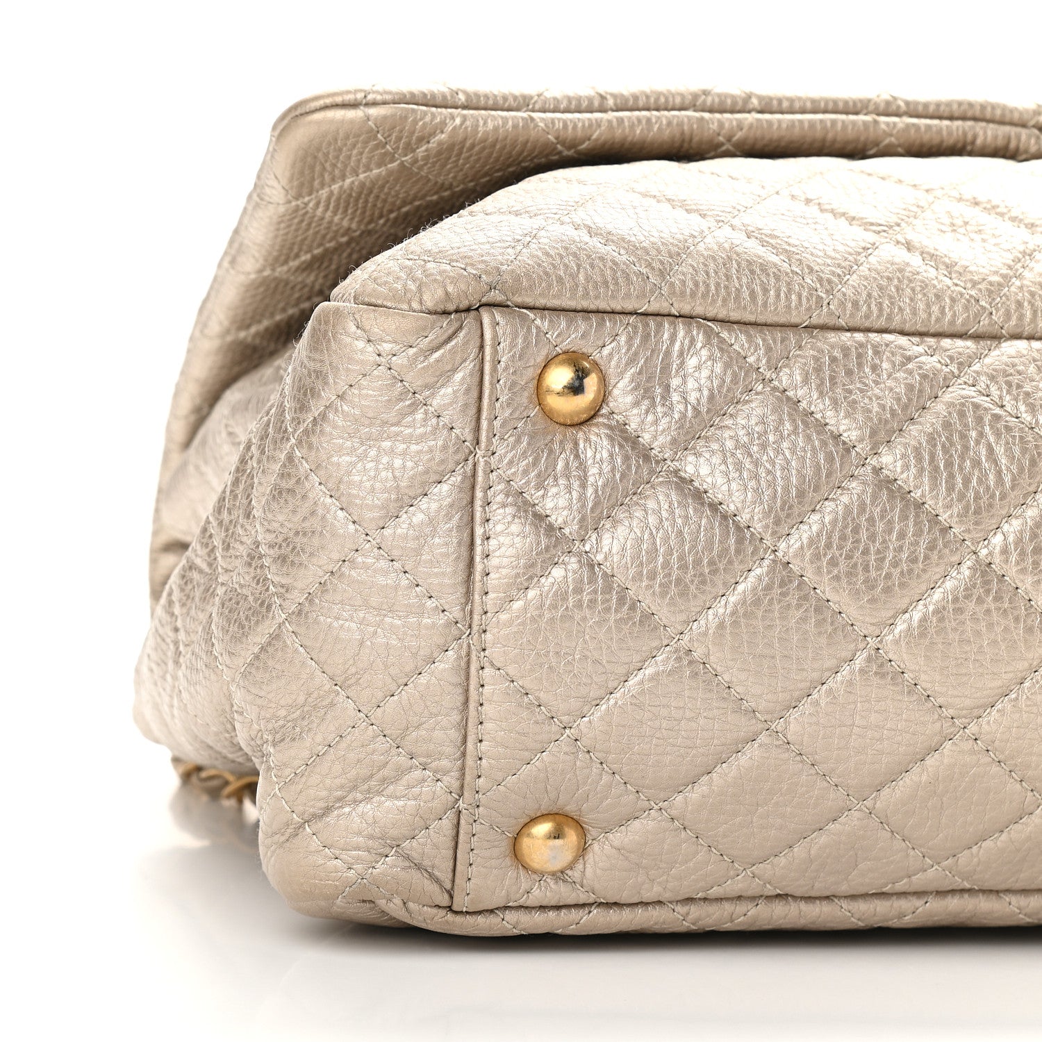 Chanel Metallic Calfskin Quilted XXL Travel Flap Bag Gold 8 of 9