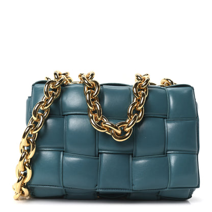 Bottega Veneta Lambskin Maxi Intreccio Padded Chain Cassette Crossbody Bag Mallard 1 of 10