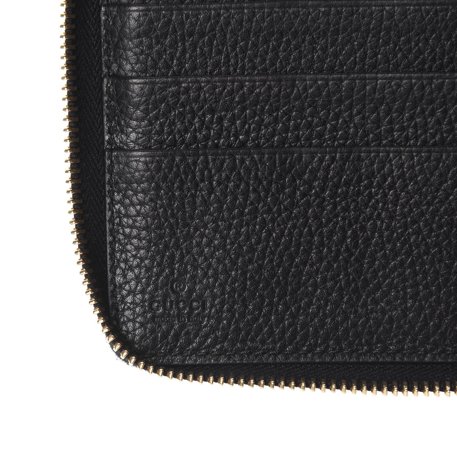 Gucci Pebbled Calfskin Soho Zip Around Wallet Black 8 of 9