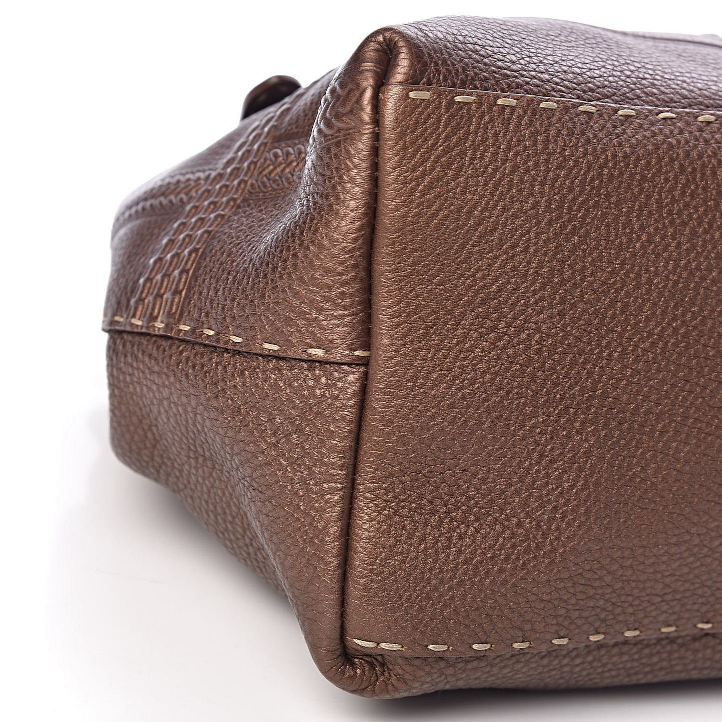 Calfskin Romano Selleria Small Villa Borghese Tote Bronze