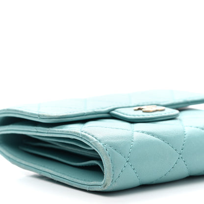 Chanel Lambskin Quilted Compact Flap Wallet Light Blue 9 of 18