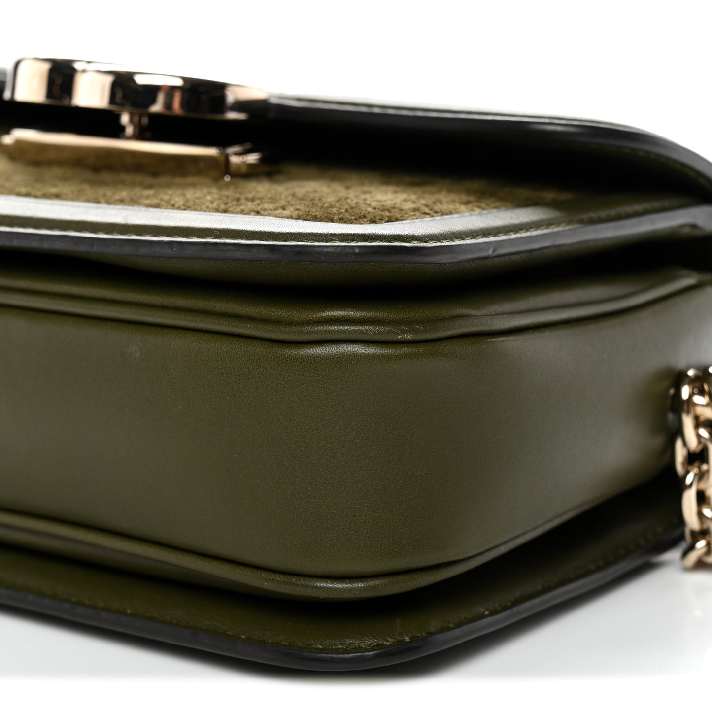 Suede Microguccissima Go Small Shoulder Bag Forest Green
