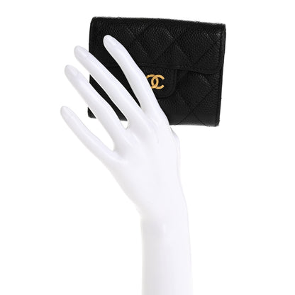 Chanel Caviar Quilted Flap Card Holder Wallet Black 2 of 12
