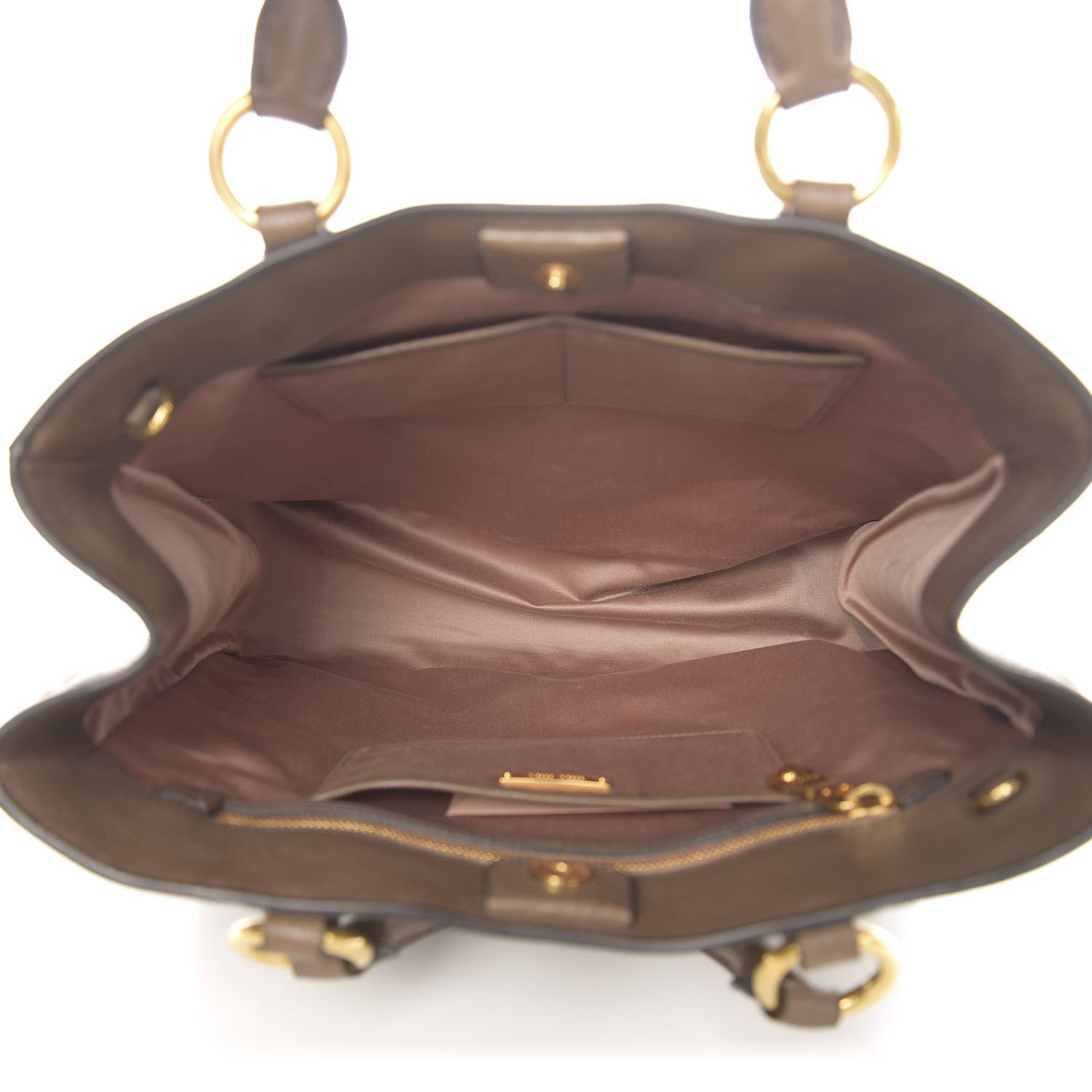 Miu Miu Goatskin Madras Top Handle Tote Argilla 6 of 11