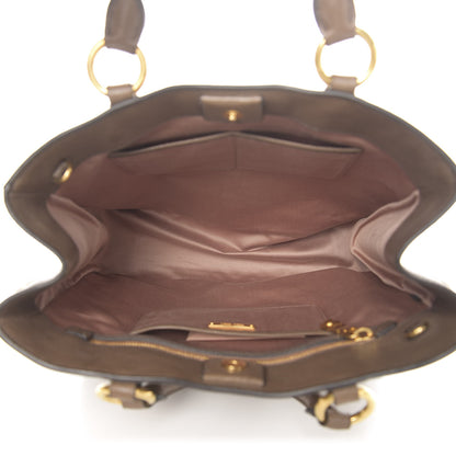 Miu Miu Goatskin Madras Top Handle Tote Argilla 6 of 11