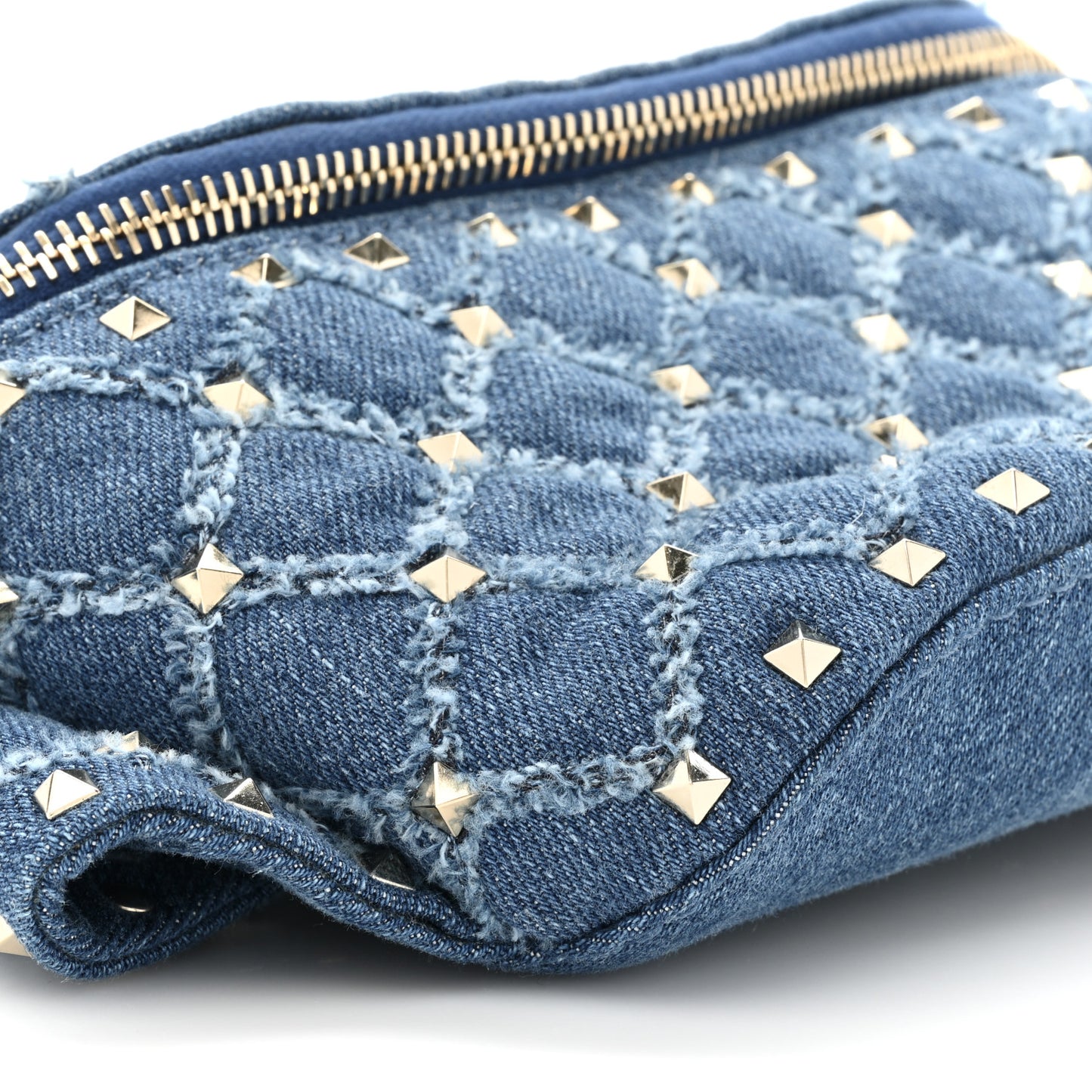 Denim Rockstud Spike Belt Bag Denim