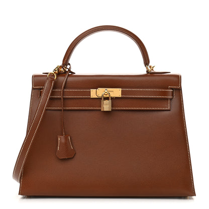 Hermes Courchevel Kelly Sellier 32 Gold 1 of 14