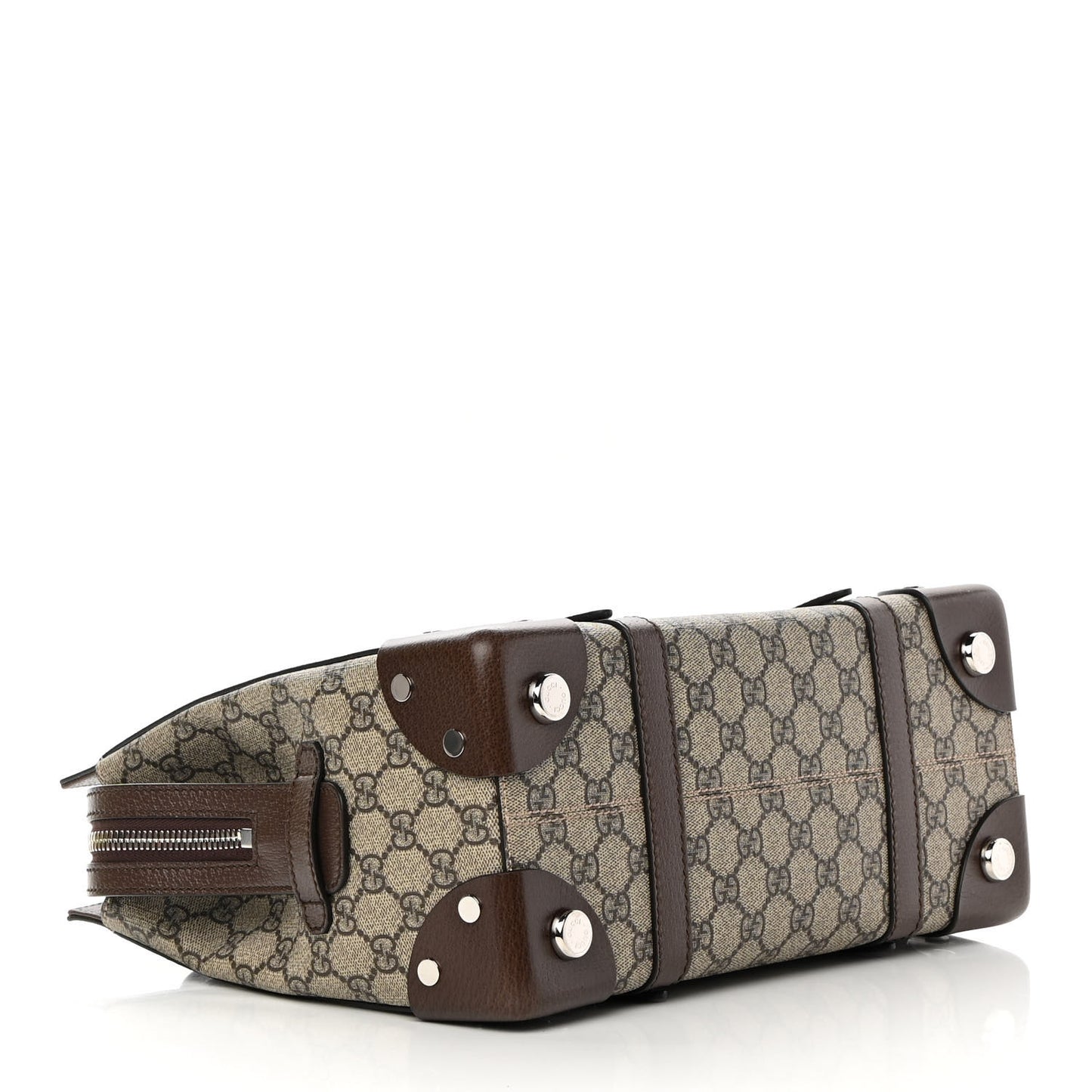 GG Supreme Monogram Textured Dollar Calfskin Small Detail Tote Beige Ebony New Acero