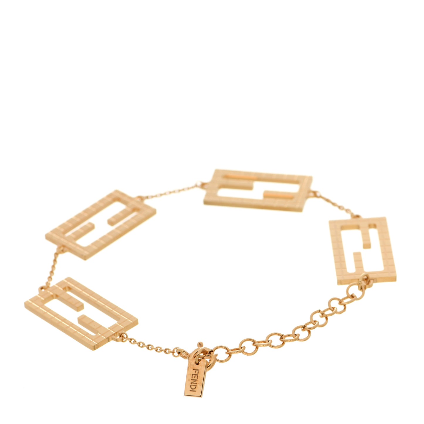 Metal Baguette Link Bracelet Gold