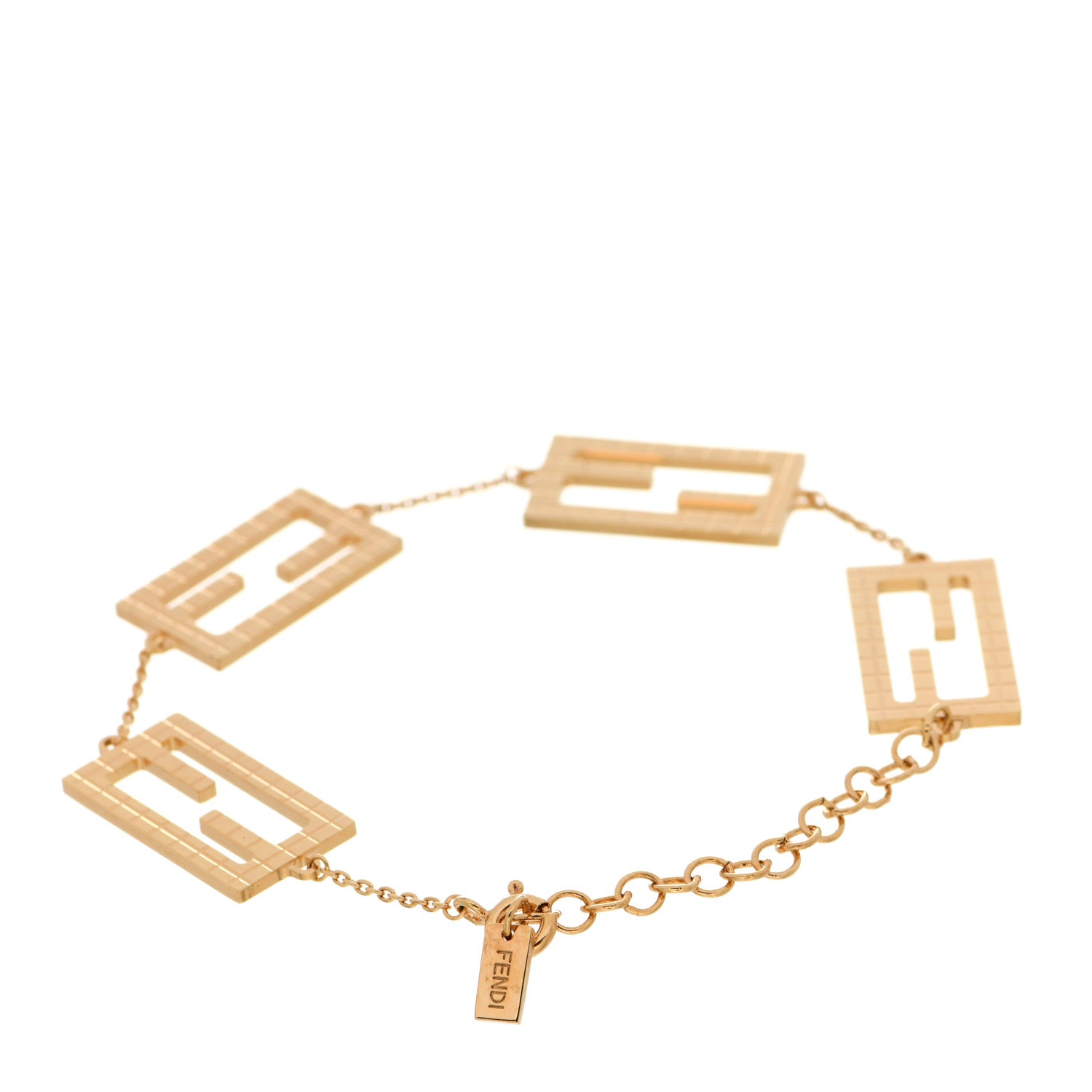 Fendi Metal Baguette Link Bracelet Gold 3 of 5