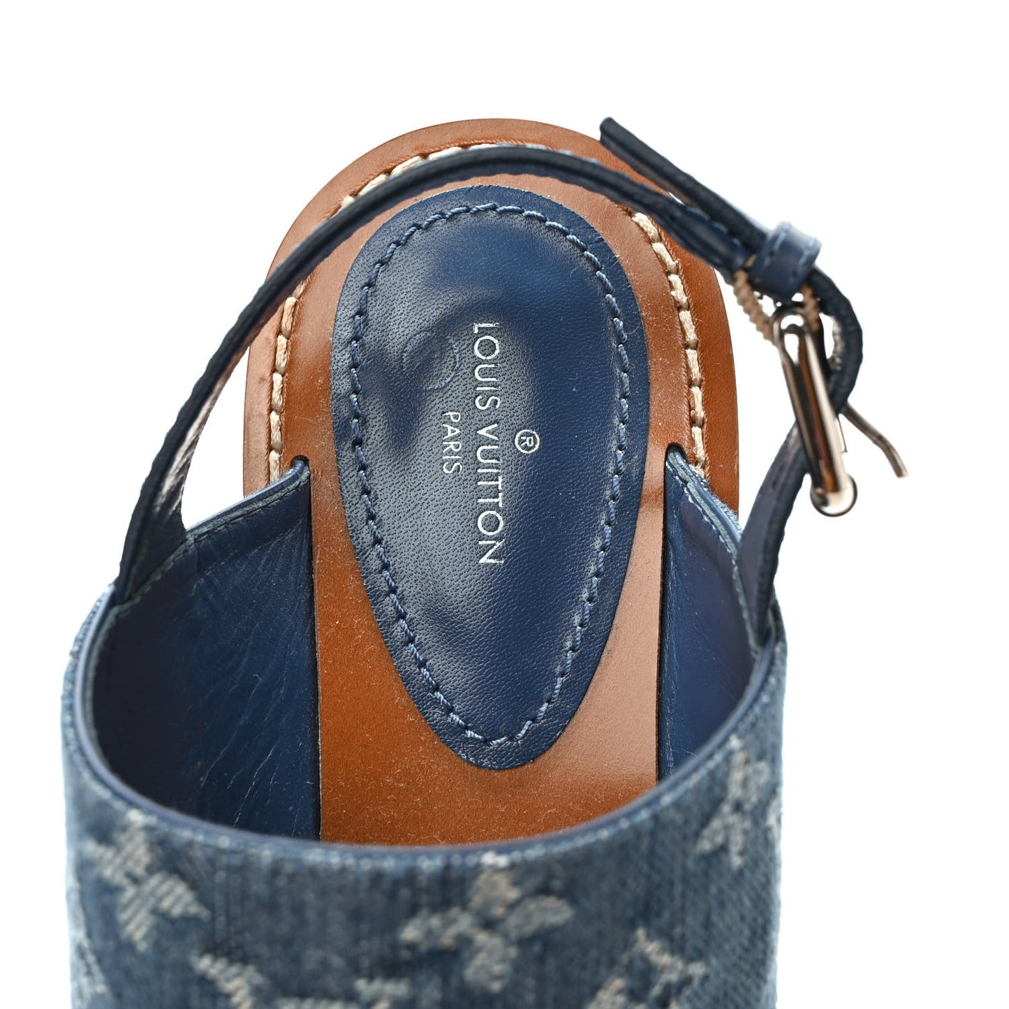 Monogram Denim Starboard Flat Thong Sandal 39 Blue
