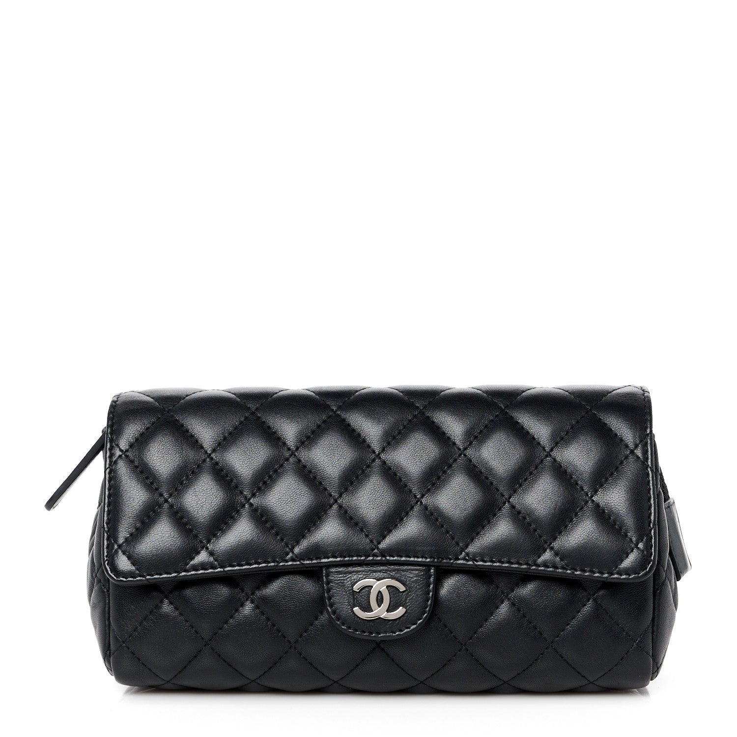 Chanel Lambskin Quilted Flap Cosmetic Case Black 1 of 11