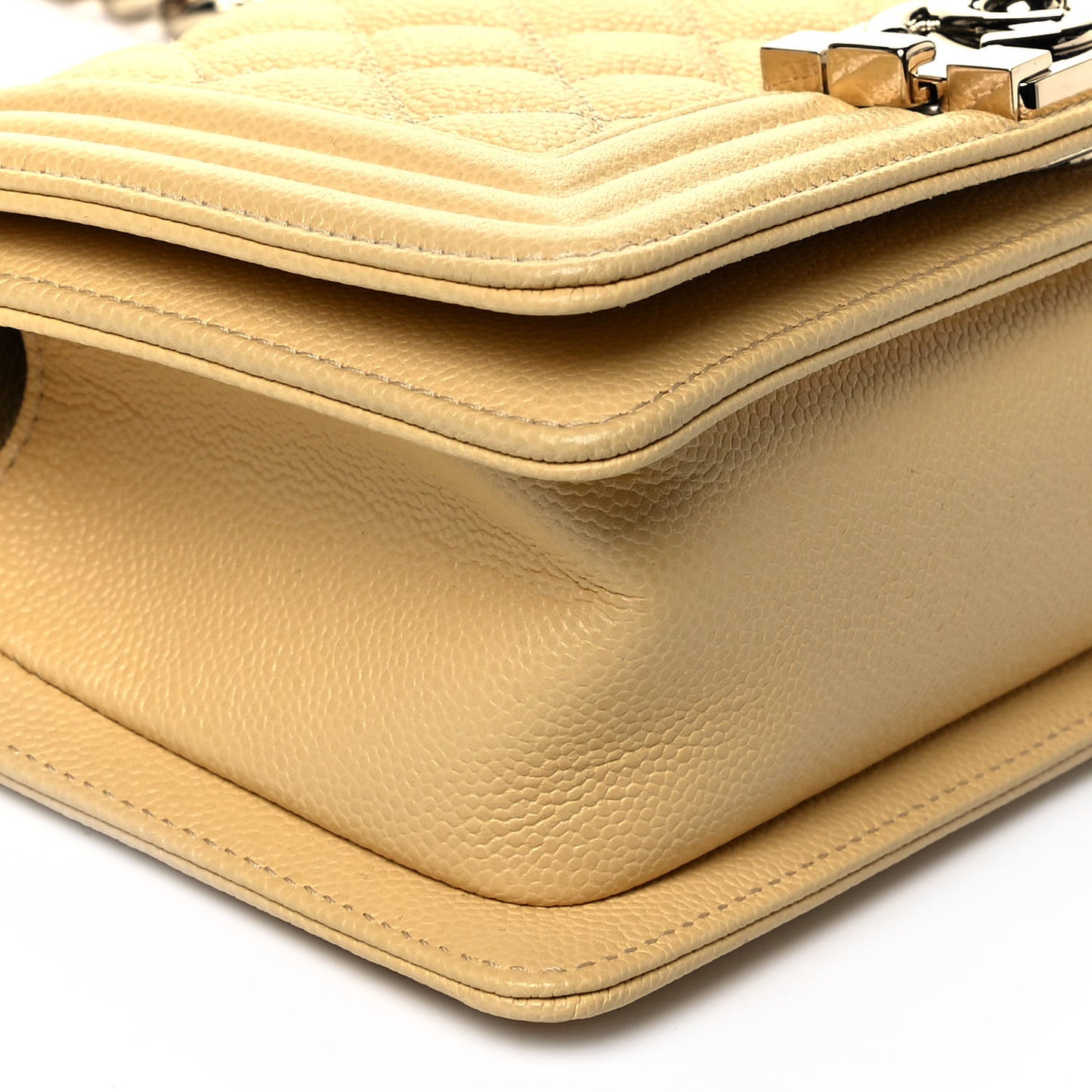 Caviar Quilted Small Boy Flap Yellow