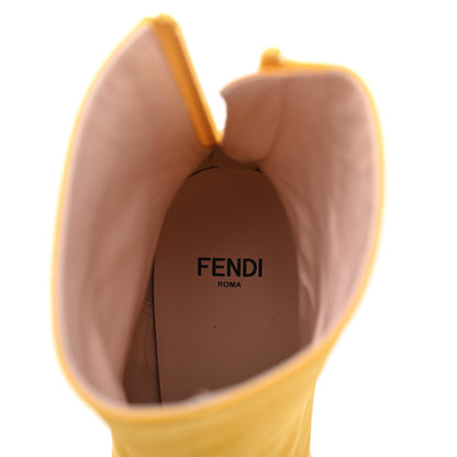 Fendi Nubuck FFreedom High Heel Ankle Boots 36 Yellow 7 of 11