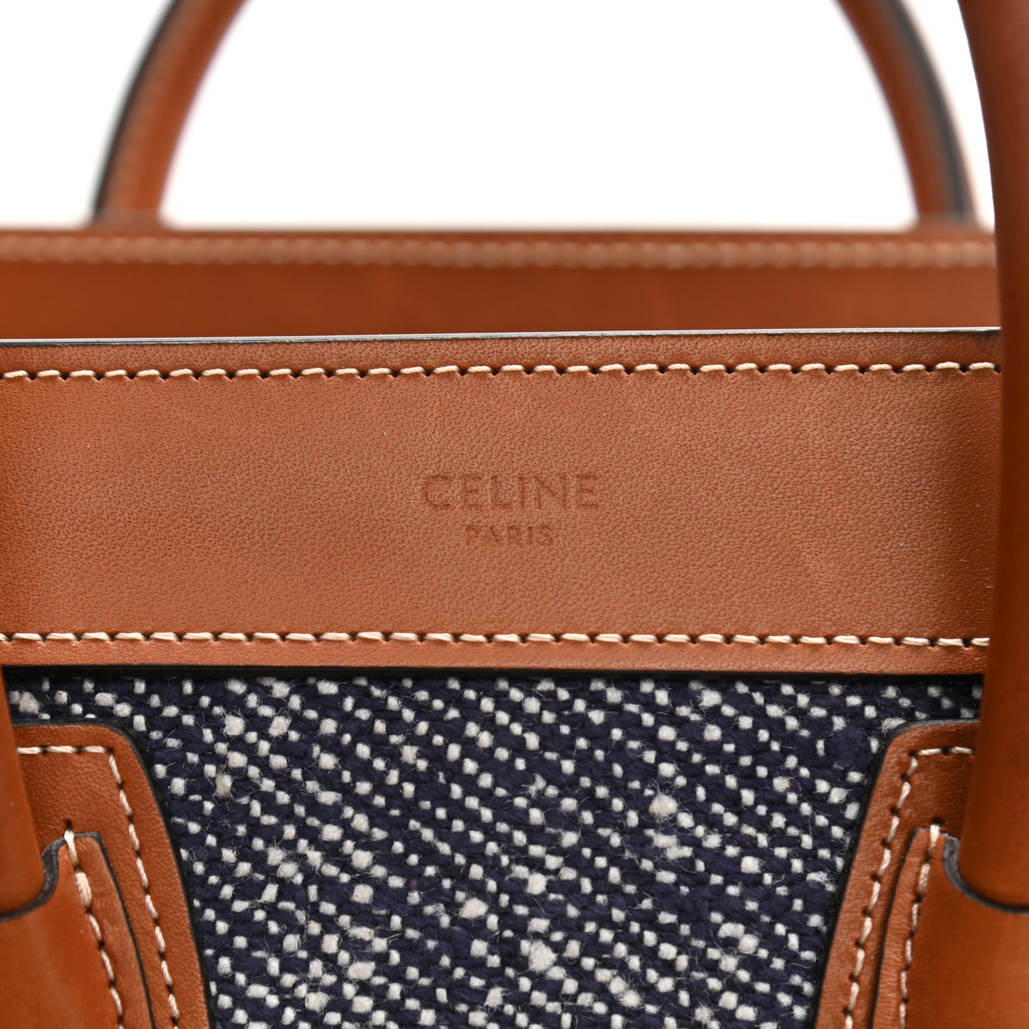 Smooth Calfskin Tweed Nano Luggage Tan