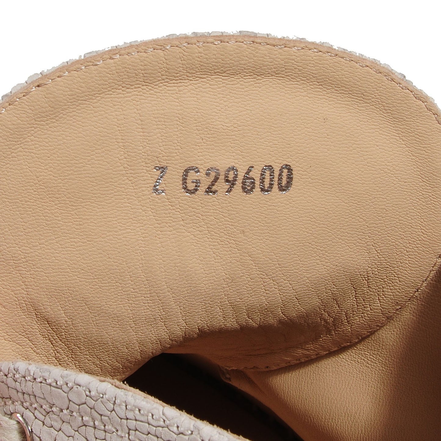 Crackled Calfskin High Top Espadrilles 41 Beige Black