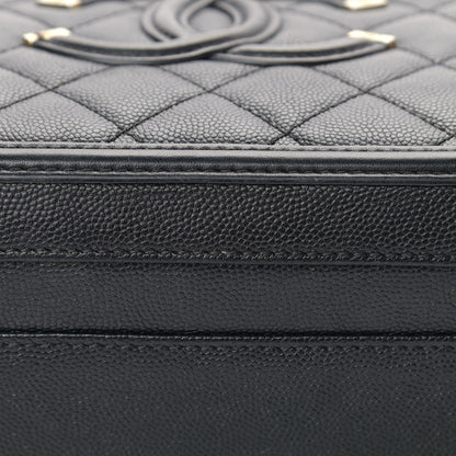 Chanel Caviar Quilted Medium CC Filigree Vanity Case Black 10 of 13
