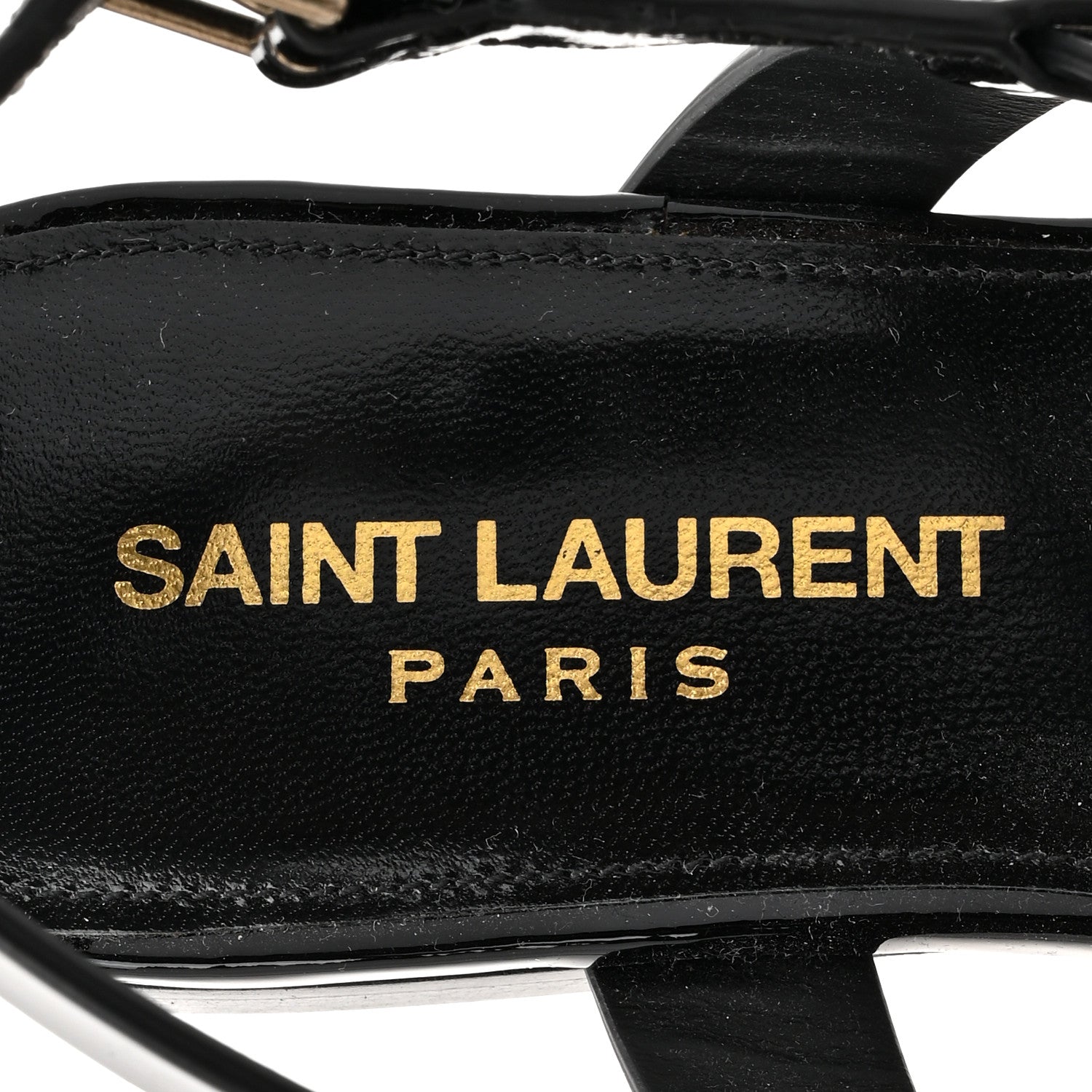 Saint Laurent Vitello Vernice Soft Cassandra 05 Monogram Sandals 35.5 Black 8 of 11