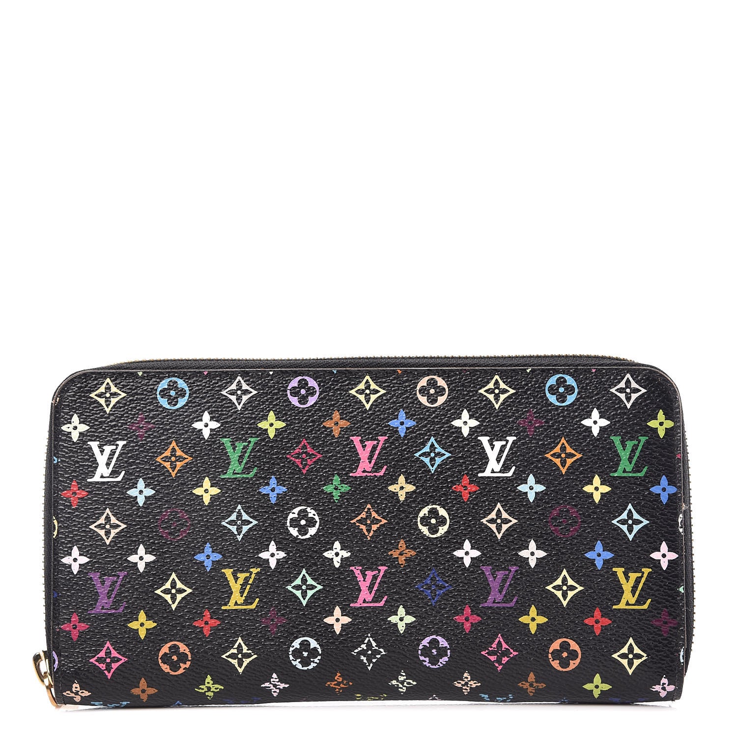 Louis Vuitton Monogram Multicolor Zippy Wallet Black Grenade 1 of 9