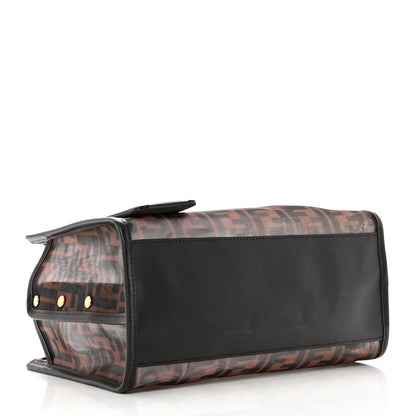 Fendi Mesh Vitello Century FF 1974 Mini Peekaboo Defender Cover Marrone Black Ebano 3 of 7
