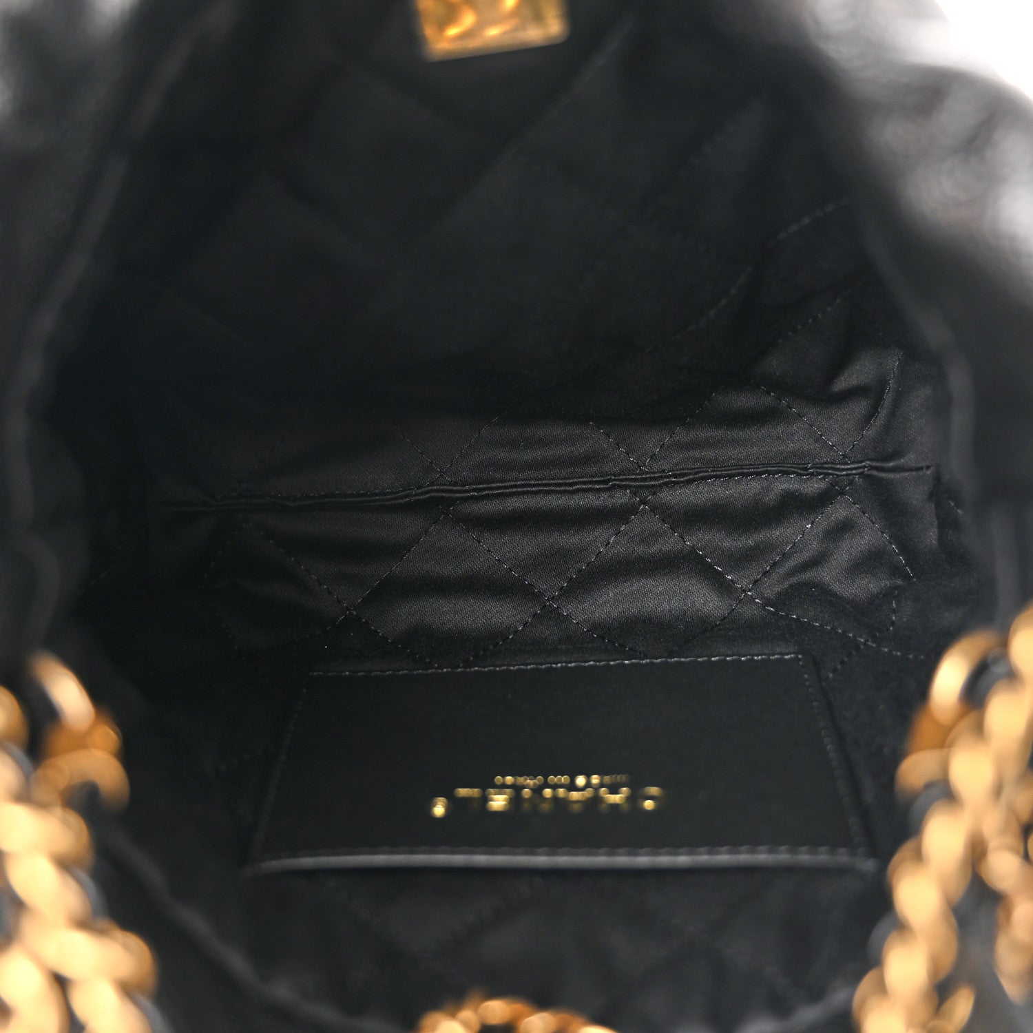 Chanel Shiny Caviar Quilted Monochrome Mini Chanel 22 Black 5 of 10