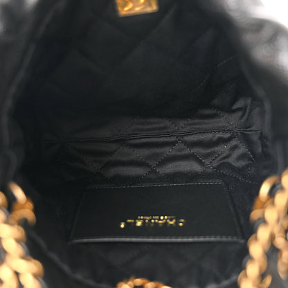 Chanel Shiny Caviar Quilted Monochrome Mini Chanel 22 Black 5 of 10