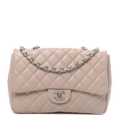 Chanel Caviar Quilted Jumbo Single Flap Beige Clair 1 of 10