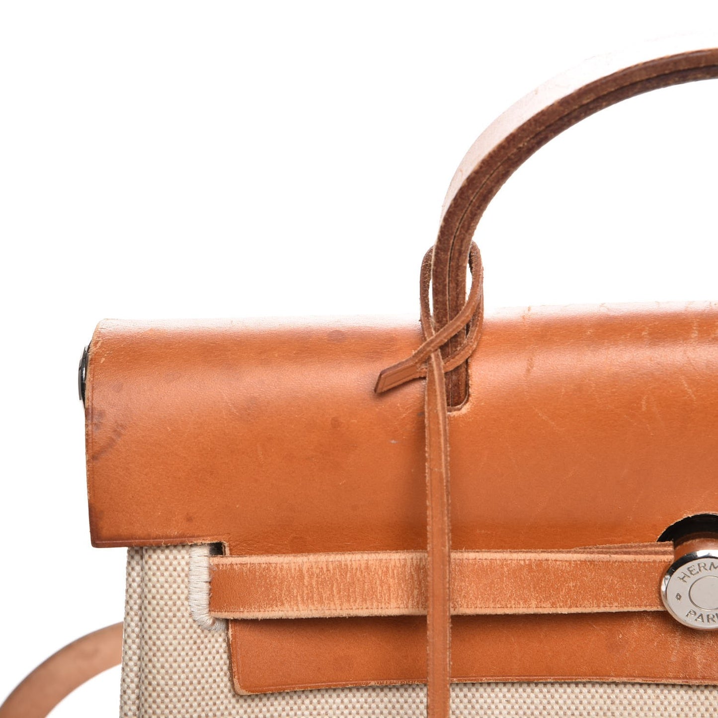 Toile Vache Calfskin Herbag 30 PM Backpack Natural