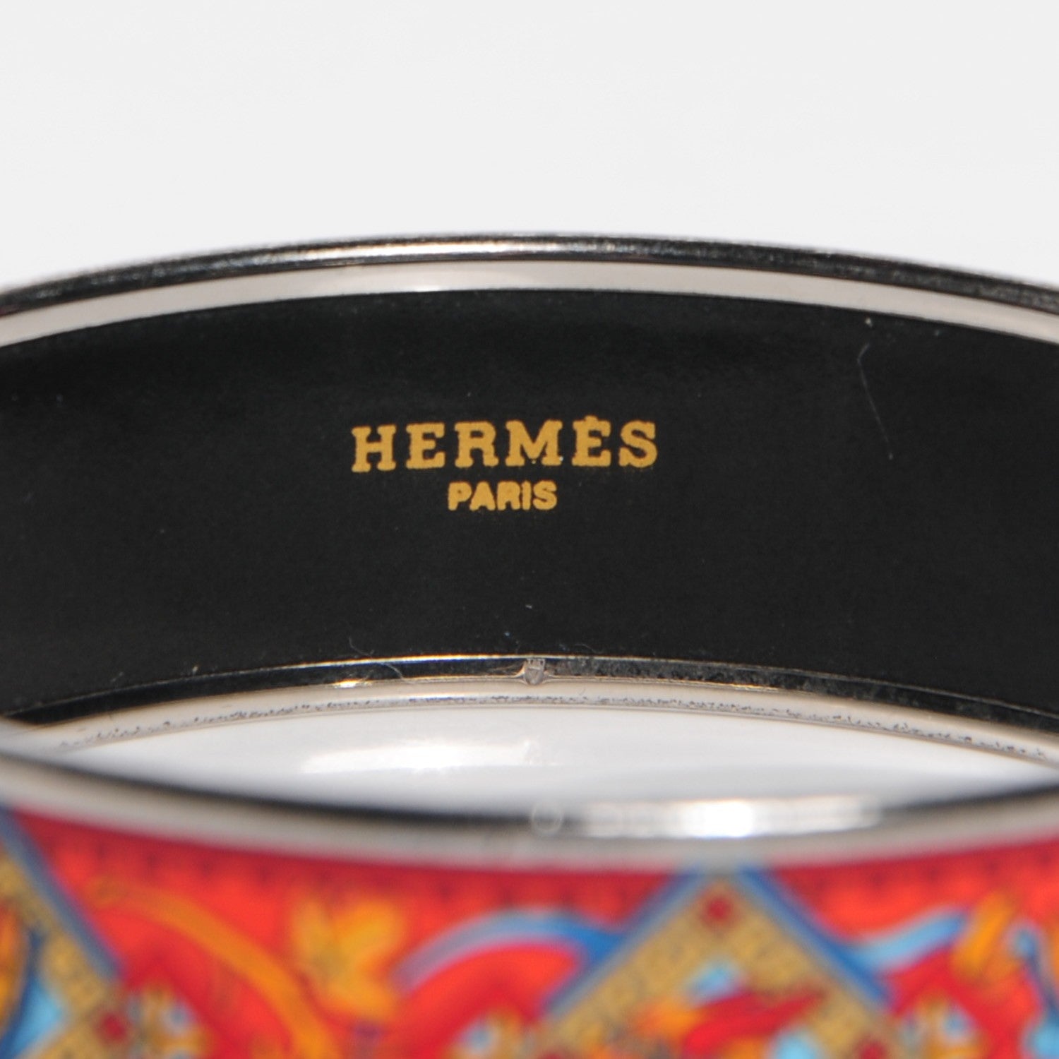 Hermes Enamel Printed Pilgrim Wide Bracelet 65 3 of 6