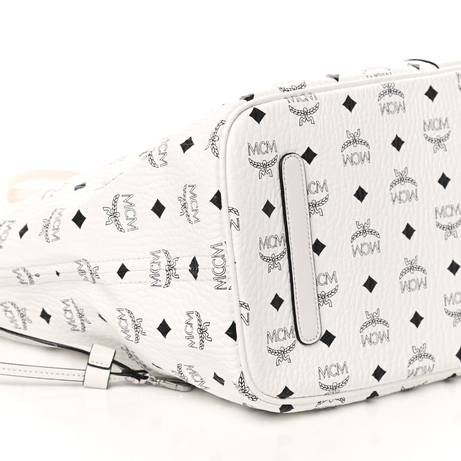 MCM Visetos Large Liz Reversible Shopper Tote White 10 of 16