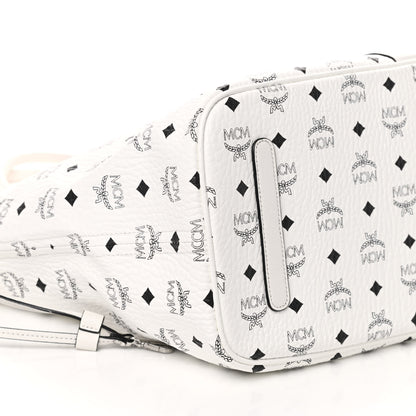 MCM Visetos Large Liz Reversible Shopper Tote White 10 of 16