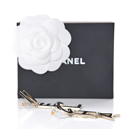 Chanel Metal Cha-Nel Logo Drop Earrings Gold 5 of 5