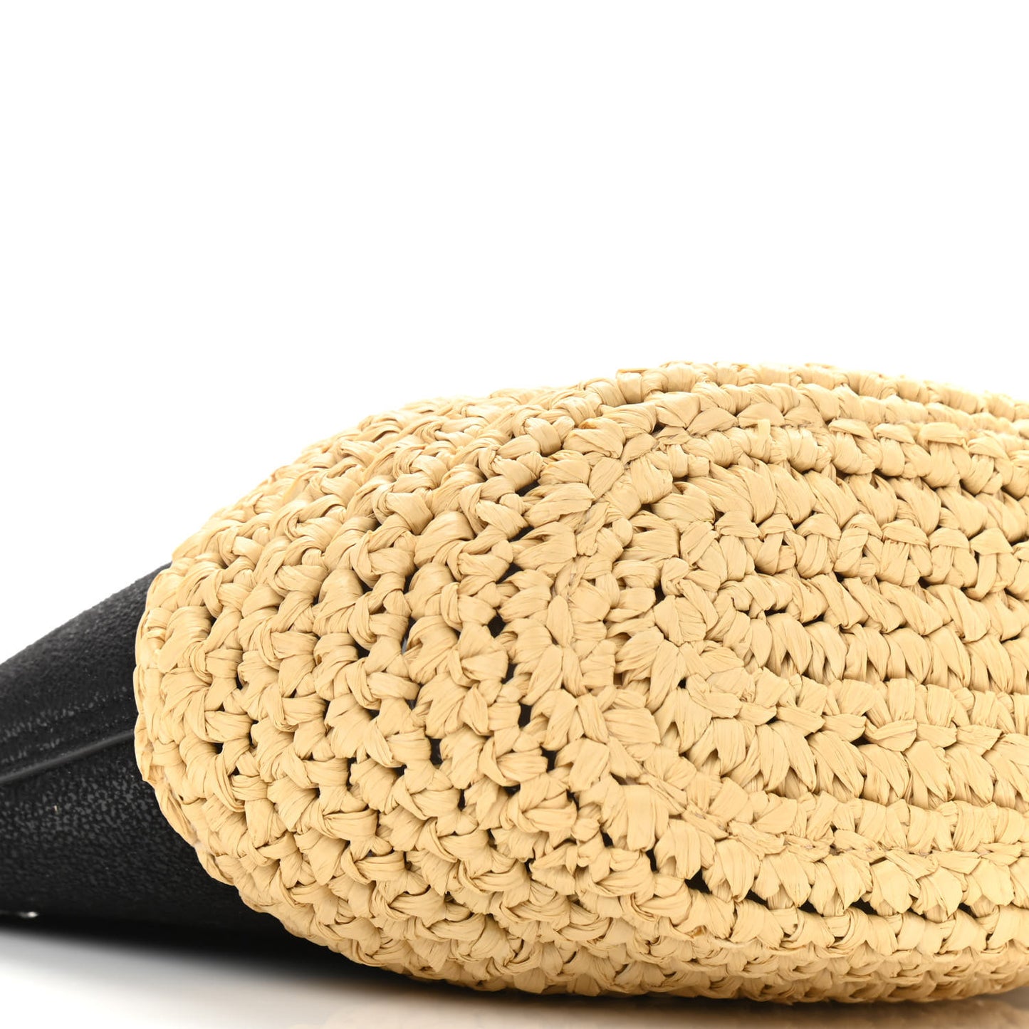 Shaggy Deer Raffia Mini Shoulder Bag Black