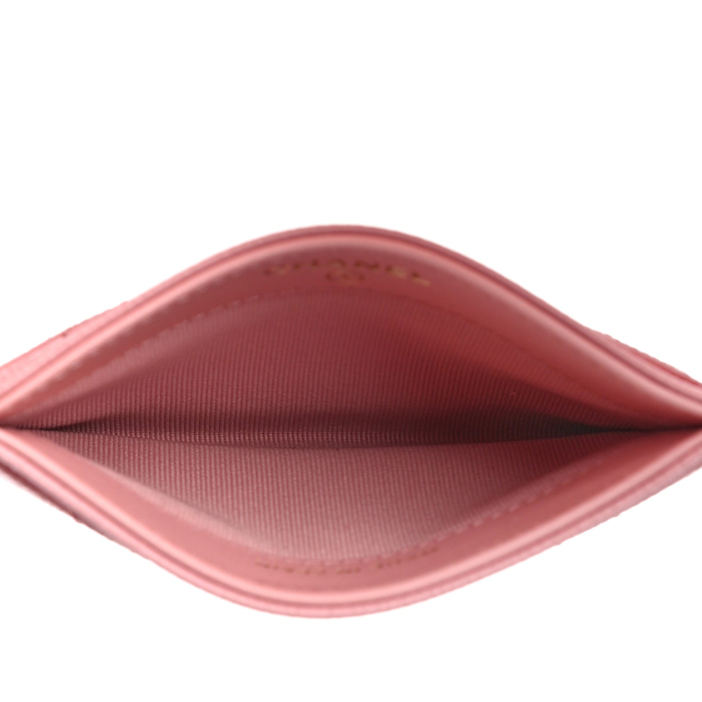 Caviar Quilted Card Holder Pink