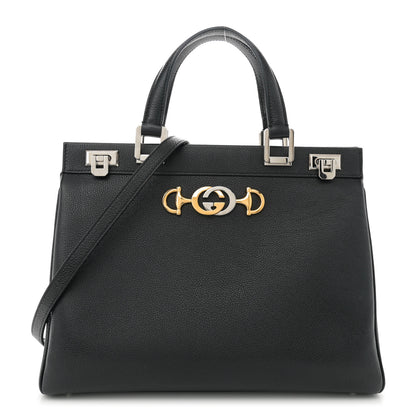 Gucci Smooth Calfskin Medium Zumi Top Handle Bag Black 1 of 10