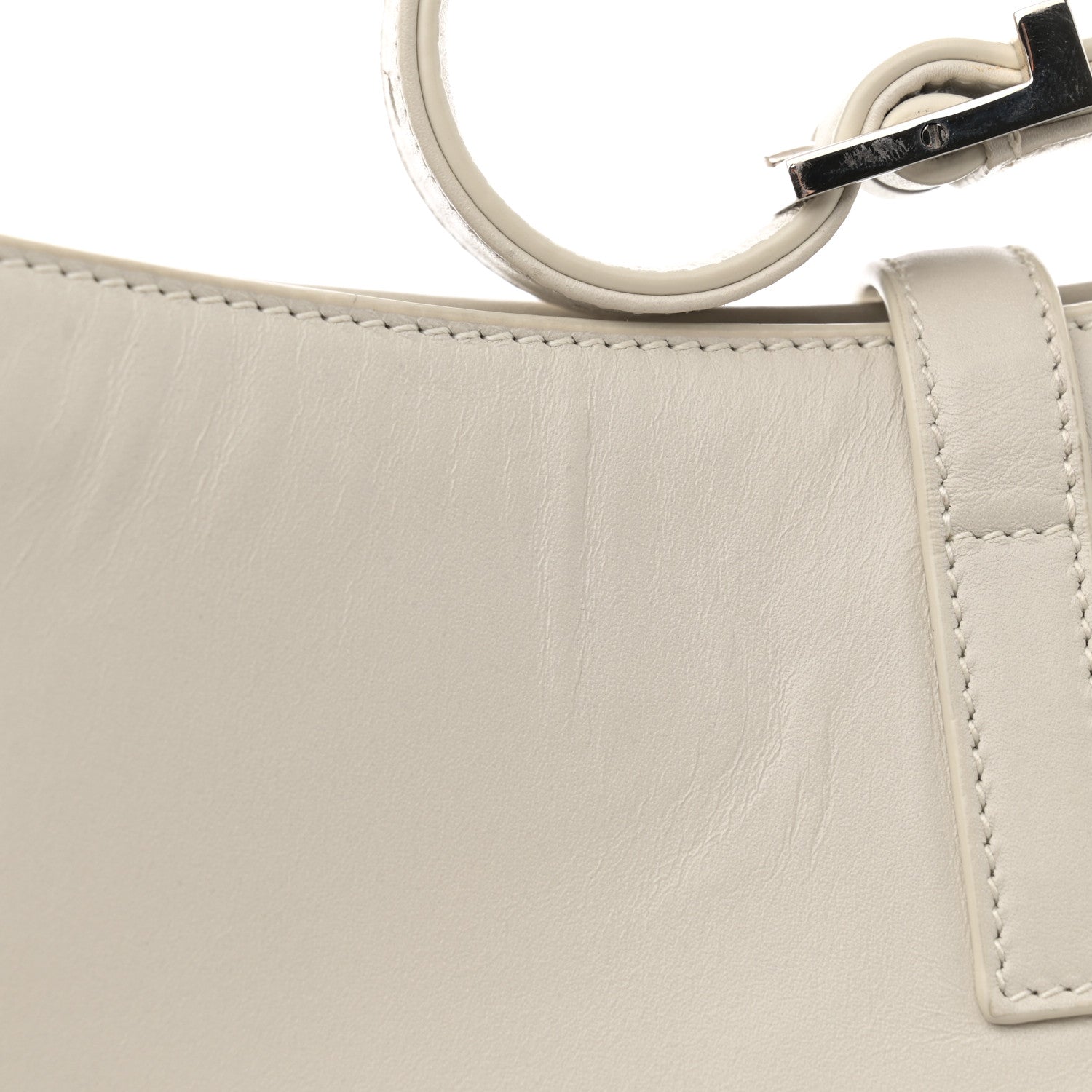 Saint Laurent Smooth Calfskin Le 5 A 7 Hobo Blanc Vintage 15 of 15
