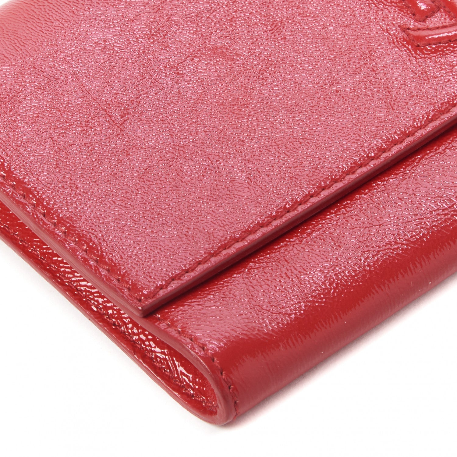 Saint Laurent Textured Patent Small Belle De Jour Clutch Red 5 of 8