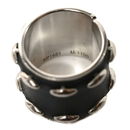 Louis Vuitton Calfskin Ring M Black Silver 4 of 6