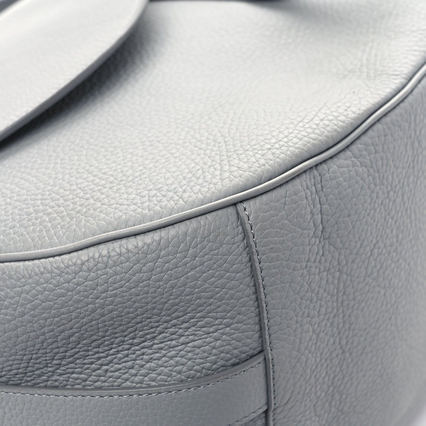 Grained Calfskin Soft Saddle Bag Grey