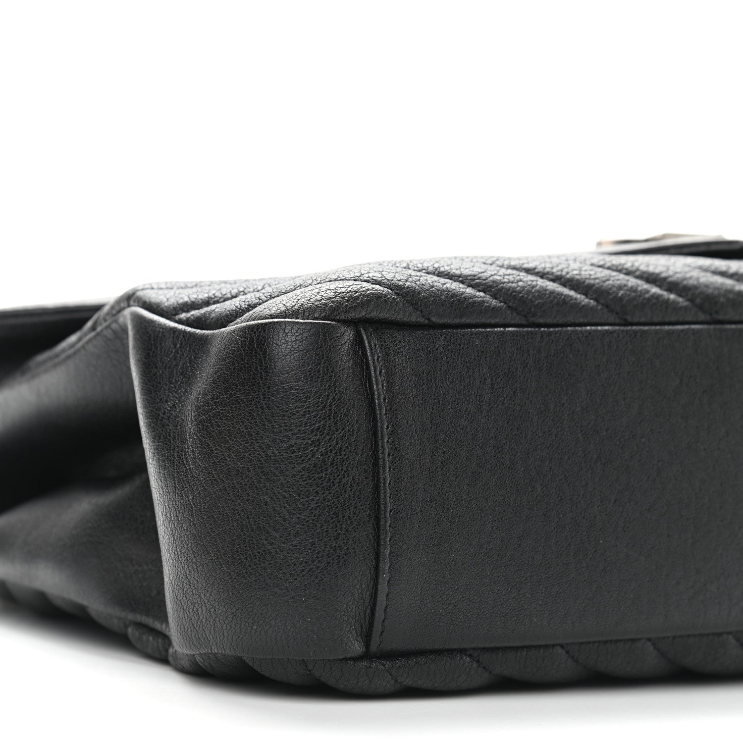 Saint Laurent Sheepskin Matelasse Chevron Monogram Large College Satchel Black 7 of 8