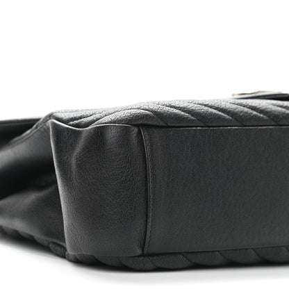 Saint Laurent Sheepskin Matelasse Chevron Monogram Large College Satchel Black 7 of 8