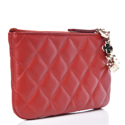 Chanel Lambskin Quilted Small Casino Cosmetic Case Red 3 of 7