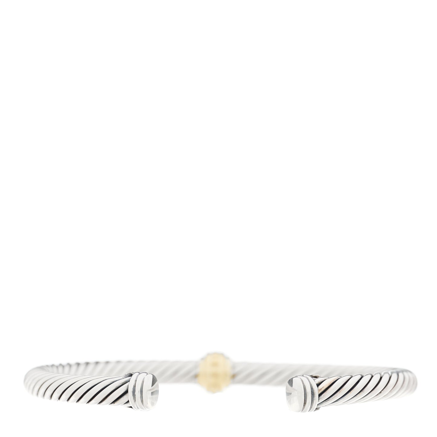 Sterling Silver 14K Yellow Gold 5mm Cable Classics Single Station Bracelet