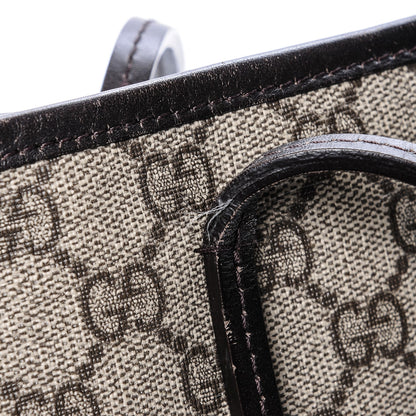 Gucci GG Supreme Monogram Medium Zippered Tote Dark Brown 10 of 14
